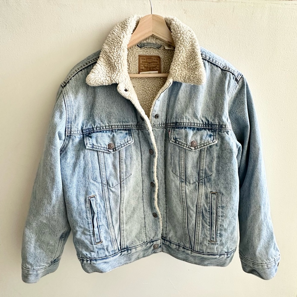 Levi's Light Blue Denim Sherpa-Lined Jacket